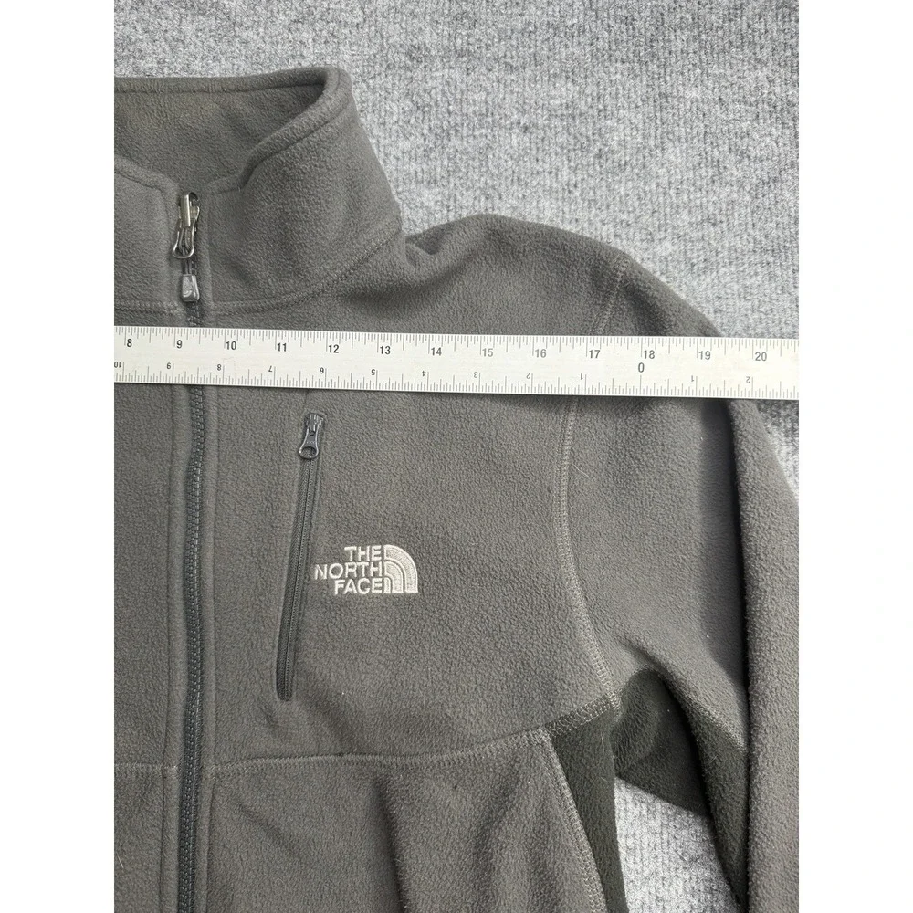 The North Face Jacket Mens S/P Gray Black Fleece Full Zip Outdoor Hiking